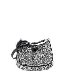 Prada Small Cleo Shoulder Bag Crystal Embellished Satin